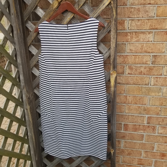 Lafayette 148 NY Striped Sleeveless Shift Dress - Picture 4 of 8